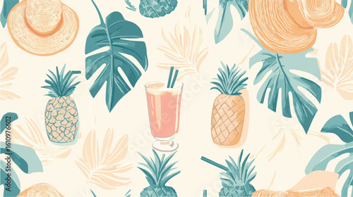 seamless background with palm trees