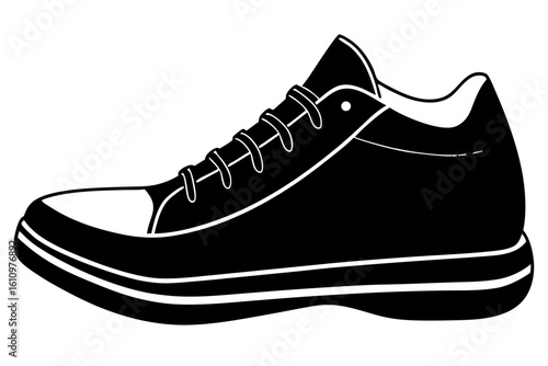 vector shoe silhouette black and white 