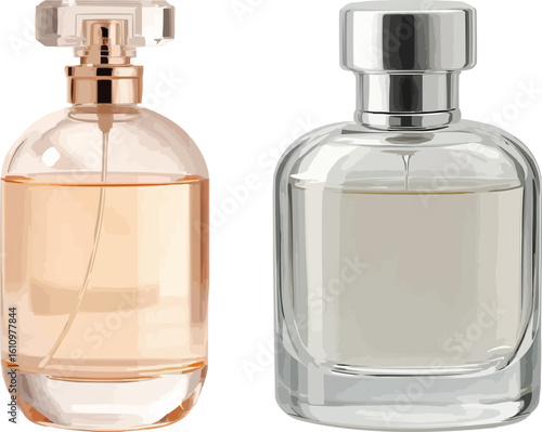 3D Perfume Bottle with Glass Effect