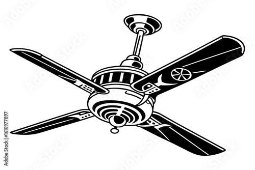 ceiling fan silhouette vector