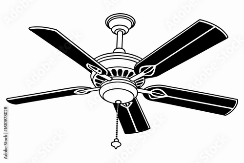 ceiling fan silhouette vector