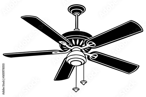 ceiling fan silhouette vector