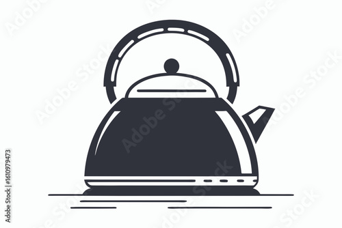 kettle icon black and white on white background