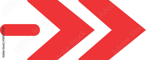 Red forward arrow icon speed progress direction