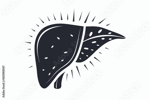liver black and white silhouette