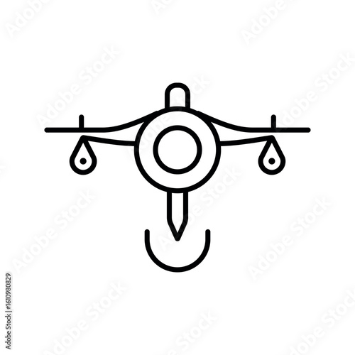 Abstract symbol of a balance scale with drops liquid