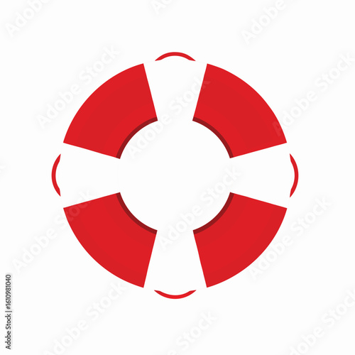 Vector Lifebuoy – Life Ring Illustration | Red and White Lifesaver Clipart