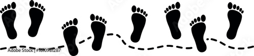 Footprints trail journey steps movement progress