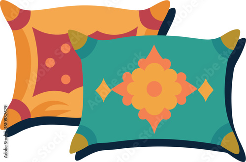 Decorative pillows stylish colorful cushions for home decor, sofa, bedroom, living room, accent, throw pillows, cozy, comfortable, soft, patterned, modern, vintage, luxury, fabric, pillowcases, interi