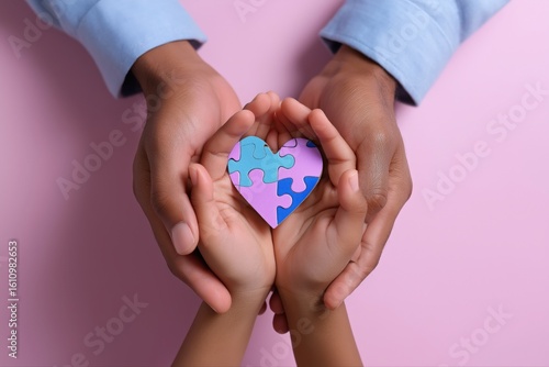 Wallpaper Mural Hands holding heart-shaped puzzle piece symbolizing love and unity Torontodigital.ca