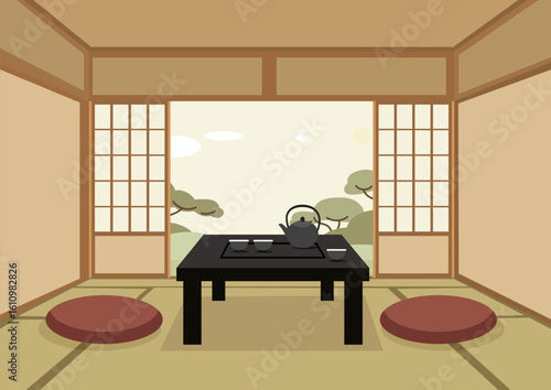 tea ceremony room with a view of nature