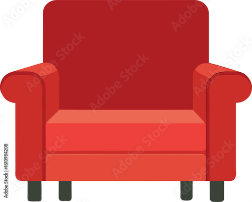 Modern stylish armchair isolated on white background, perfect for cozy home interiors, furniture design, living room decoration, or minimalist lifestyle concept stock photo for commercial use.