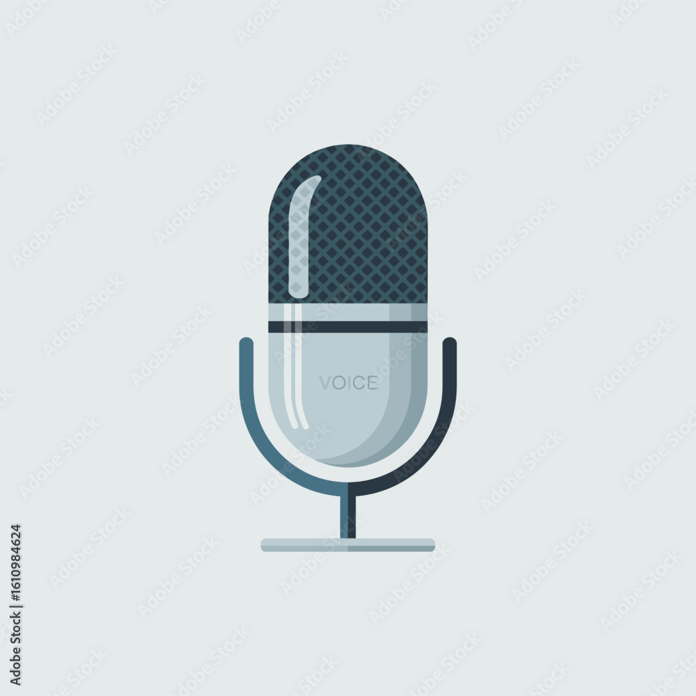 Retro Microphone Illustration for Sound Recording and Broadcasting Retro Microphone Illustration for Sound Recording and Broadcasting