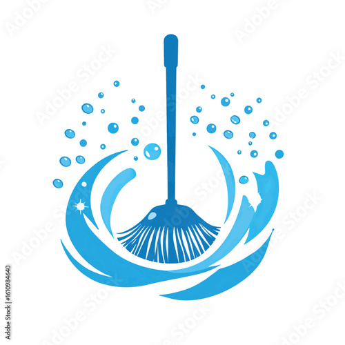 Art Illustration and vector Cleaning Service Logo: Sparkling Clean Design isolated on white background AI Generative