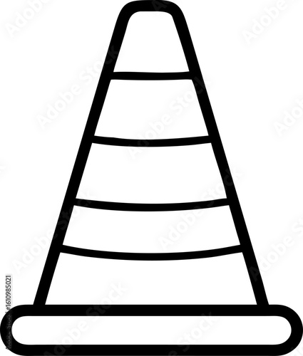 A 3D rendered illustration of a single metal stepladder with a black and white finish