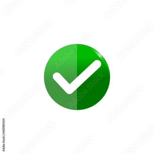 Green Check Mark in Glossy Circle