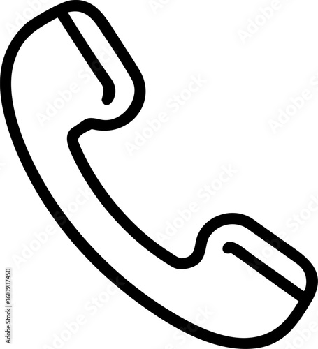 Black phone icon on a metal button with a sharp steel fishhook