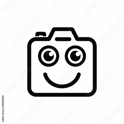 Cartoon Camera with a Happy Face Photography Iconography