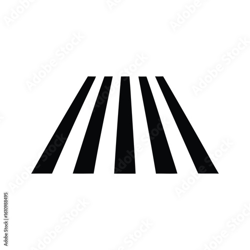 Illustration of a Pedestrian Zebra Crossing Road Sign, Black on White