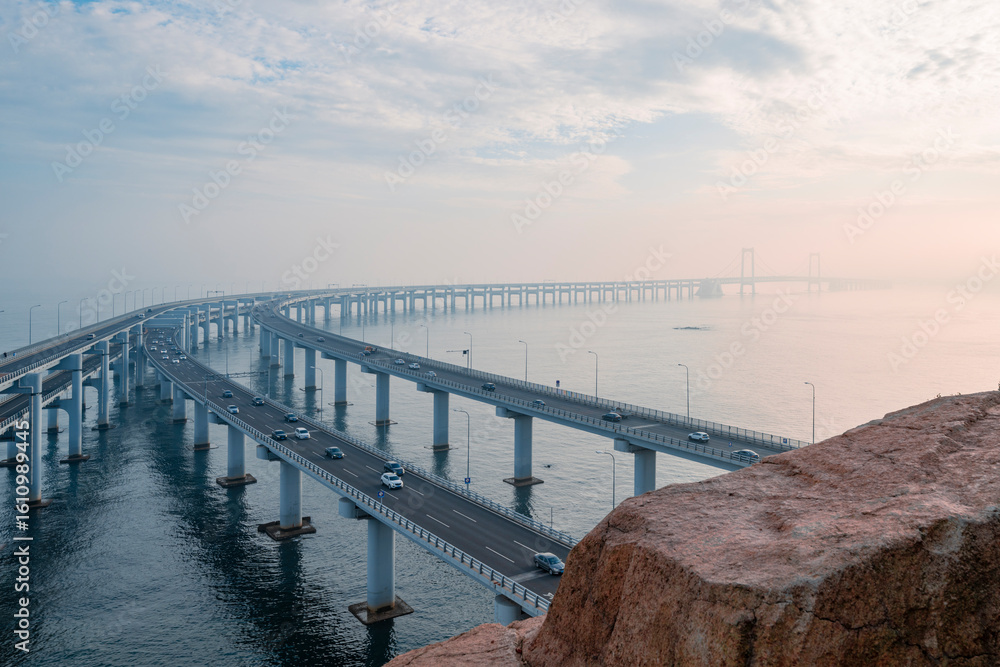 Fototapeta premium modern cross-sea bridge over the sea