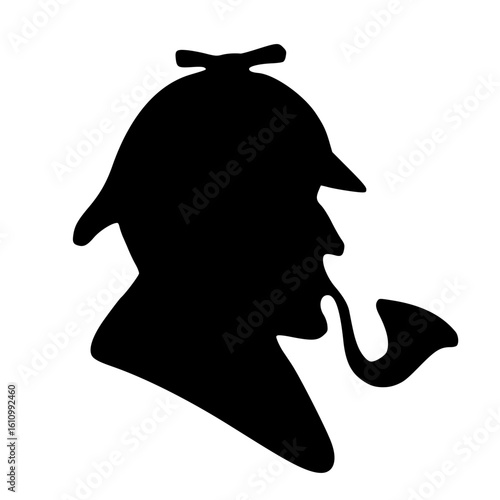 Sherlock Holmes Silhouette vector icon