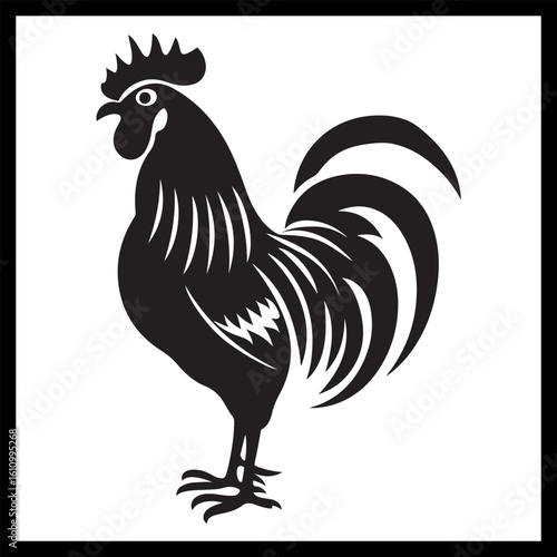 Rooster silhouette clipart, farm