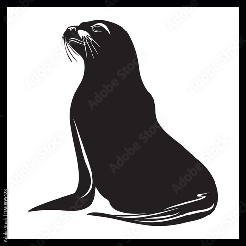 Sea lion minimal shape, animal