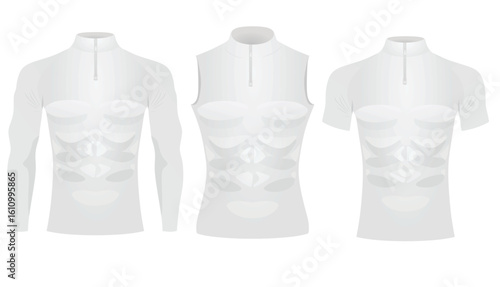 White tight long sleeve t shirt. vector illustration