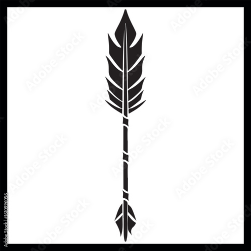 Feathered arrow silhouette, simple
