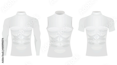 White tight long sleeve t shirt. vector illustration