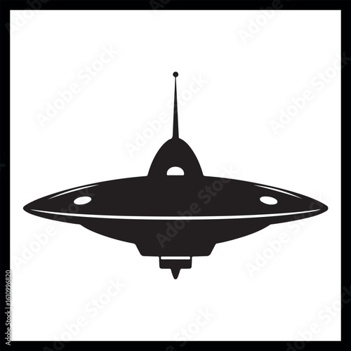 UFO black icon, mystery