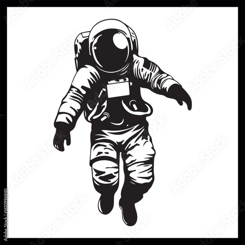 Astronaut in space silhouette, cosmic