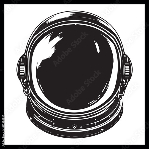 Helmet black icon, astronaut