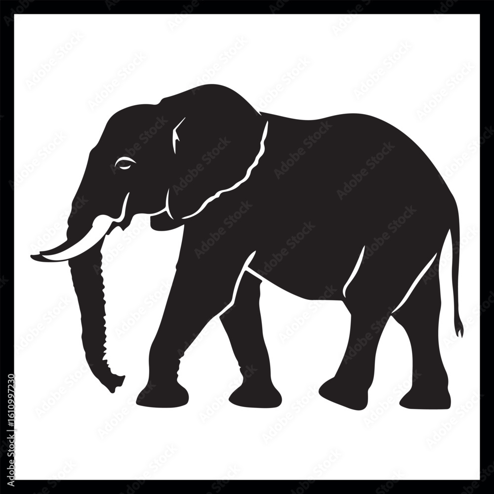 Obraz premium Elephant silhouette clipart, wildlife