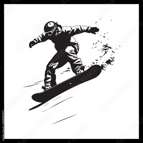 Snowboard vector art, winter