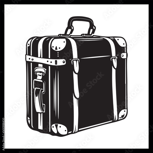 Vintage suitcase silhouette, luggage