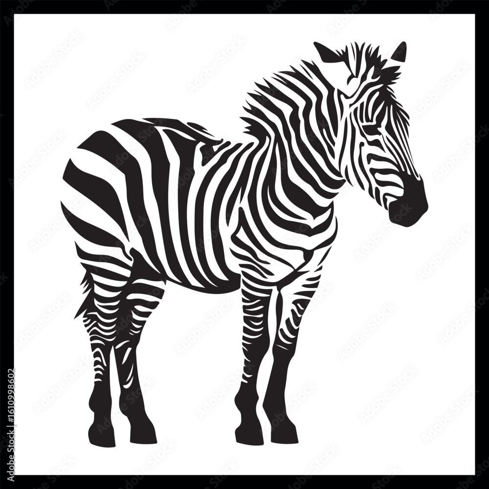 Fototapeta premium Zebra silhouette clipart, wildlife