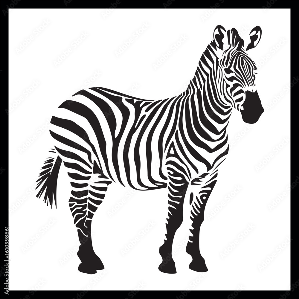 Obraz premium Zebra black icon, safari