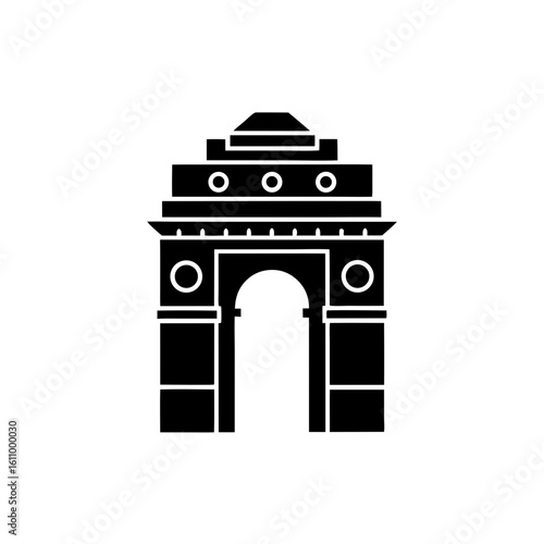 creative details Outline India Gate Icon vector illustration.