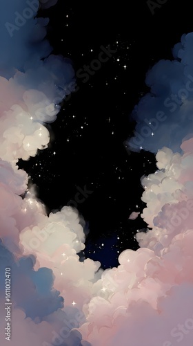 Golden sunset over the sea with a vibrant sky and abstract clouds