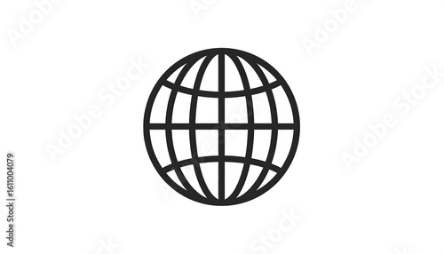 Simple black globe icon