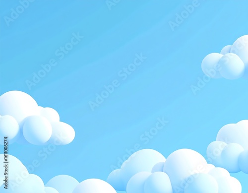 Cartoonish sky with clouds
