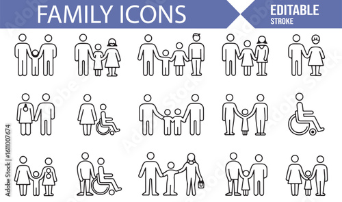 Family and Parent-Child Icons for Depicting Care, Love, and Affection