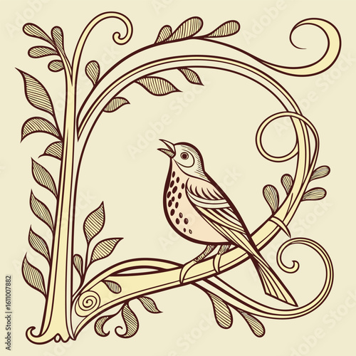 Vector illustration of a Rococo-inspired ornate frame with whimsical curves leafy motifs and gilded detailing hand-drawn or digitally stylized lavish and theatrical