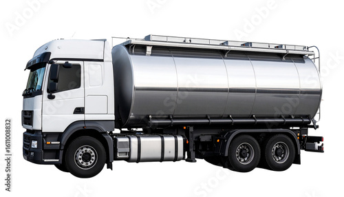 heavy truck oil tanker shiny luster truck isolated on transparent background png file 
