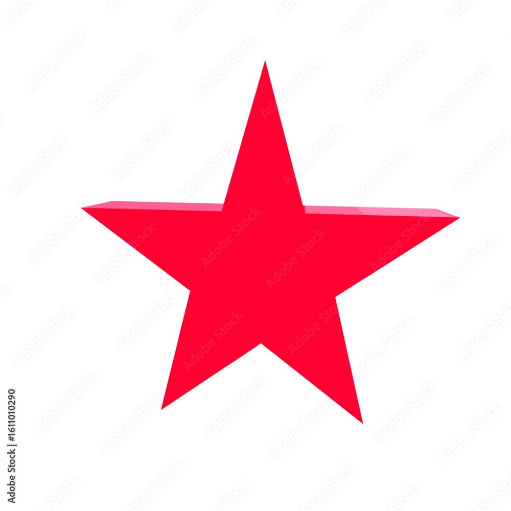 Red star symbol with a three dimensional effect. Red star symbol with a three dimensional effect.