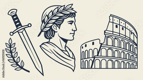 vector illustration of a set of images