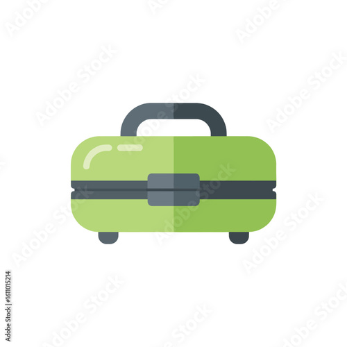 Green Waffle Maker Kitchen Appliance Flat Design Vector Icon