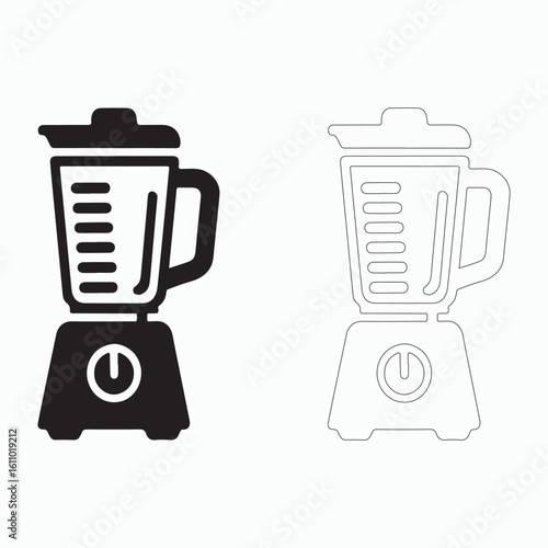 Black and white blender icon, perfect for food and beverage projects
