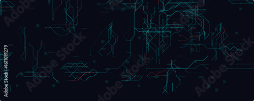Circuit Board Background. Abstract Neural Grid With Glowing Lines and Data Paths. Ideal For Future Technology, AI Interfaces, And Cyber Projects. Vector Illustration.